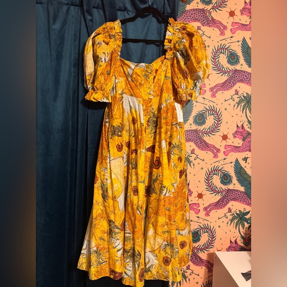 Selkie Tea Rose Sunflowers Dress - Picture 7 of 8